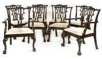 Lot 954 - A set of eight Chippendale-style mahogany dining chairs