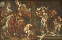 Lot 759 - After Peter Paul Rubens
SALOME BEING PRESENTED WITH THE HEAD OF JOHN THE BAPTIST
Oil on panel
38 x 57cm