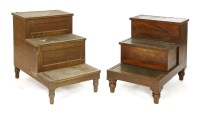 Lot 976 - Two George lll mahogany step commodes