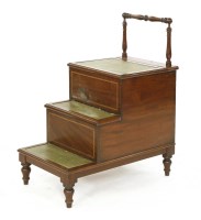 Lot 977 - A George lll-style mahogany and inlaid step commode