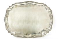 Lot 424 - An Egyptian silver tray of oblong form