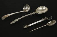 Lot 293 - Four silver cutlery items