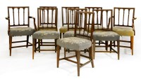 Lot 1123 - A set of nine George III mahogany dining chairs