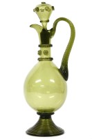 Lot 730A - A 17th century style green glass claret jug