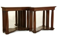 Lot 1111 - A pair of mahogany console tables