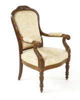 Lot 1170 - A Victorian walnut library armchair