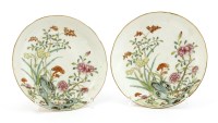 Lot 1142 - A pair of Chinese famille rose dishes