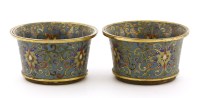 Lot 1270 - A pair of Chinese cloisonné pots