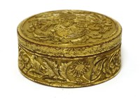 Lot 1225 - A Chinese gilt bronze box and cover