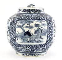 Lot 1071 - A Chinese blue and white pot and cover