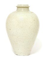 Lot 1535 - A Chinese white glazed Meiping vase