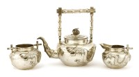 Lot 1262 - A Chinese silver tea set