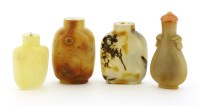 Lot 1547 - A group of three Chinese agate snuff bottles