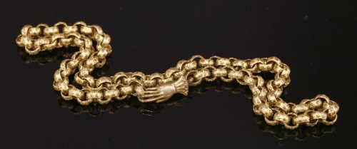 Lot 12 - A Regency gilt metal belcher chain with a hand clasp