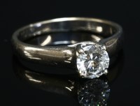 Lot 408 - An 18ct white gold single stone diamond ring