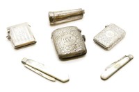 Lot 298 - Small silver items: three vesta cases