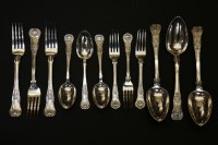 Lot 301 - Silver King's pattern cutlery