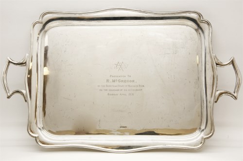 Lot 419 - A silver two handled tray