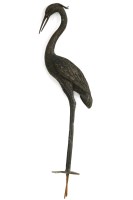Lot 1119 - A bronzed crane garden ornament