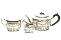 Lot 406 - A Victorian three piece silver tea set