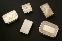 Lot 316 - Three modern silver small snuff boxes