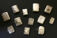 Lot 317 - A collection of twelve various Victorian and later silver and other vesta cases