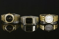 Lot 617 - A gentlemen's 9ct gold Majex mechanical strap watch