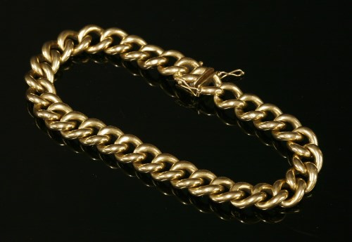Lot 111 - An Italian hollow curb link chain bracelet