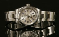 Lot 557 - A ladies' stainless steel Rolex Oyster Perpetual automatic bracelet watch