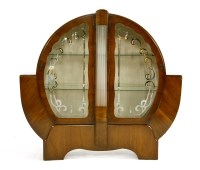 Lot 187 - An Art Deco walnut display cabinet