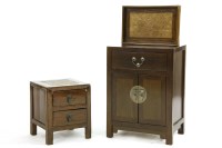 Lot 1139 - A Chinese low cupboard with single drawer over cupboard beneath