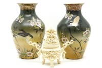 Lot 693 - A pair of satsuma vases