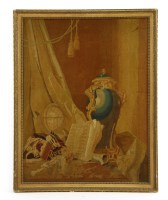 Lot 882 - A 19th century still life embroidered panel