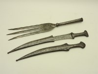 Lot 406A - Two Jambiyas and an Indo Persian trident spear head