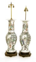 Lot 1174 - A pair of large Chinese famille verte vases
