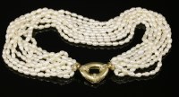 Lot 280 - A nine row cultured freshwater pearl torsade necklace