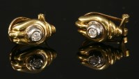 Lot 348 - A pair of 18ct gold single stone diamond stud earrings