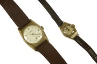 Lot 231 - A gentlemen's 9ct gold Lanco mechanical strap watch