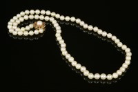Lot 709 - A single row uniformed cultured pearl necklace