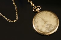 Lot 606 - An Art Deco rolled gold open face Tempo pocket watch