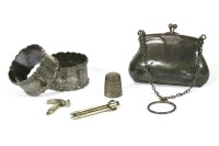 Lot 272 - A silver coin purse with engraved monogram