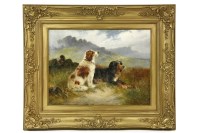 Lot 868 - Follower of George Armfield 
SPANIELS IN A LANDSCAPE
with signature on the reverse