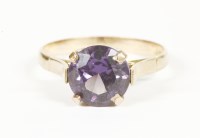 Lot 22 - An Egyptian gold synthetic colour change sapphire ring