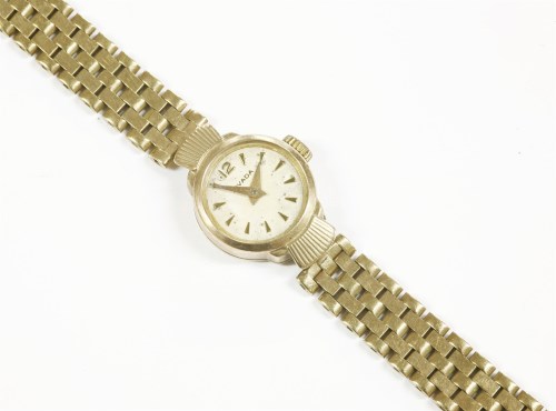 Lot 14 - A ladies 9ct gold Nivada bracelet watch