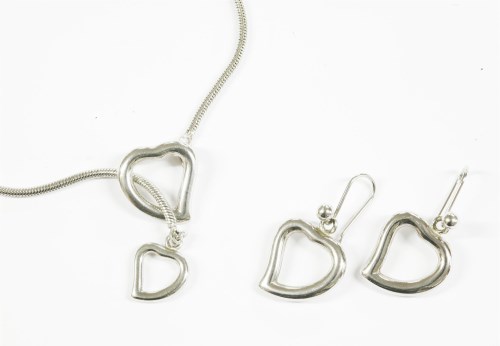 SAINT LAURENT Large Heart Pendant Velvet Necklace in Black | Endource