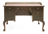 Lot 1143 - An Edwardian Chippendale style mahogany desk