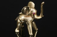 Lot 775 - A 9ct gold novelty elephant charm/pendant