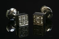 Lot 467 - A pair of white gold diamond set Lucea stud earrings by Bulgari