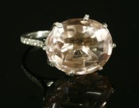 Lot 403 - A white gold morganite and diamond 'Attrape - moi - toile de givre' ring