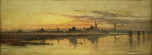 Lot 789 - Emily Mary Osborn (1834-1901)
A DISTANT VIEW OF VENICE AT SUNSET
Signed l.l.